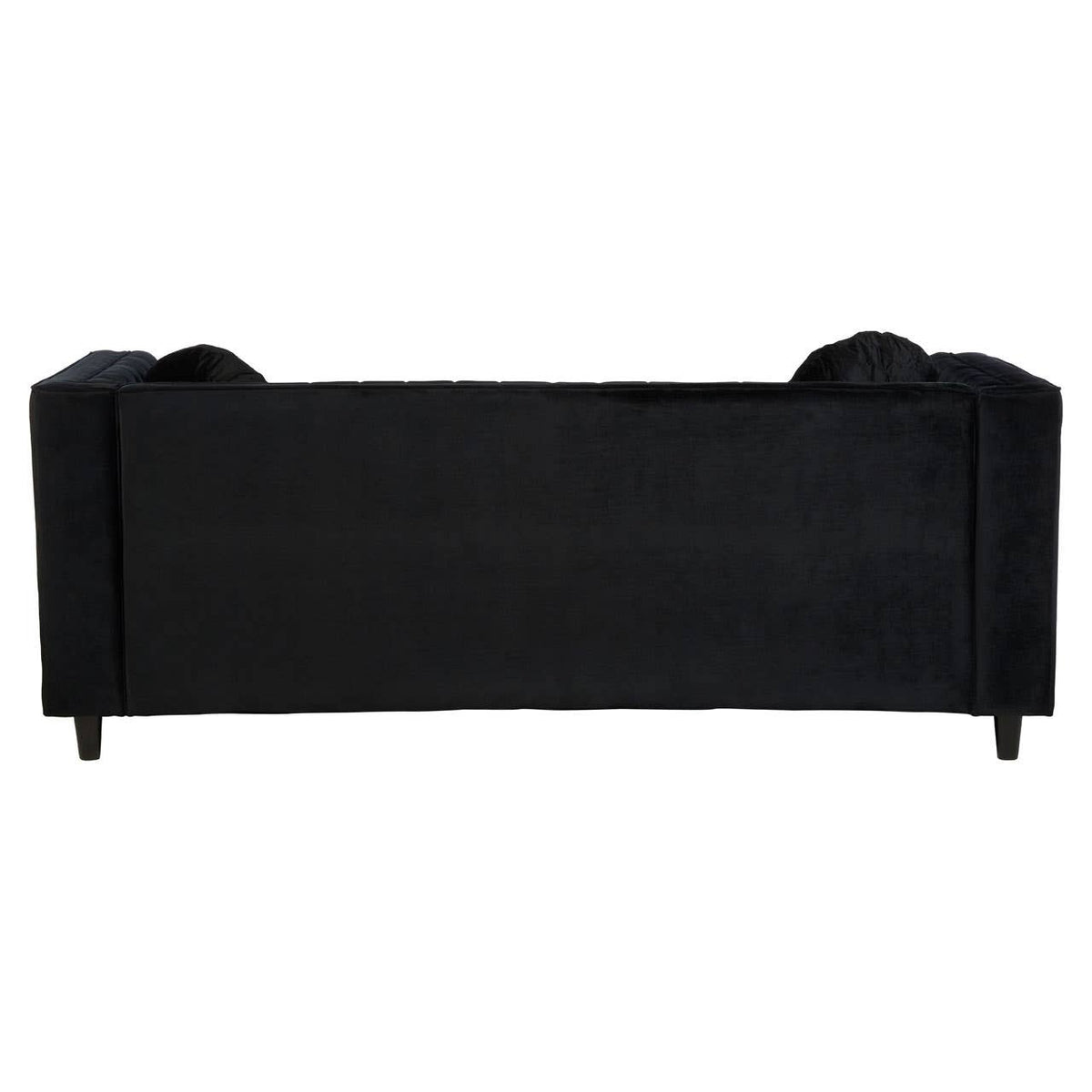 Farah 3 Seat Black Velvet Sofa.