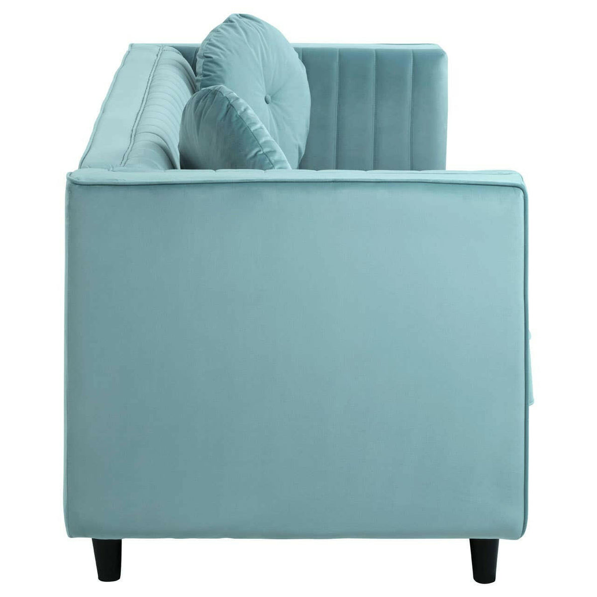 Farah 3 Seat Midnight Green Velvet Sofa.