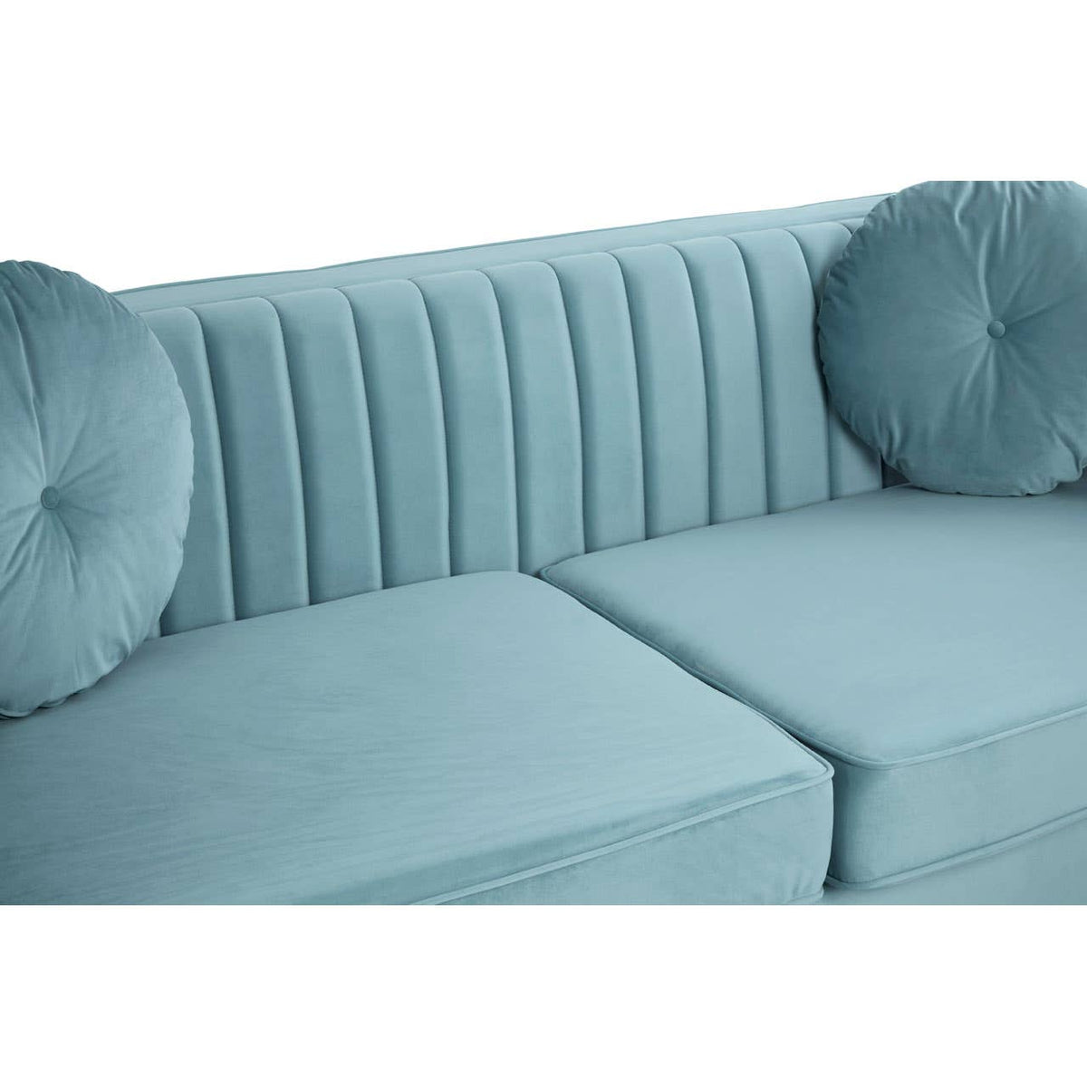 Farah 3 Seat Midnight Green Velvet Sofa.