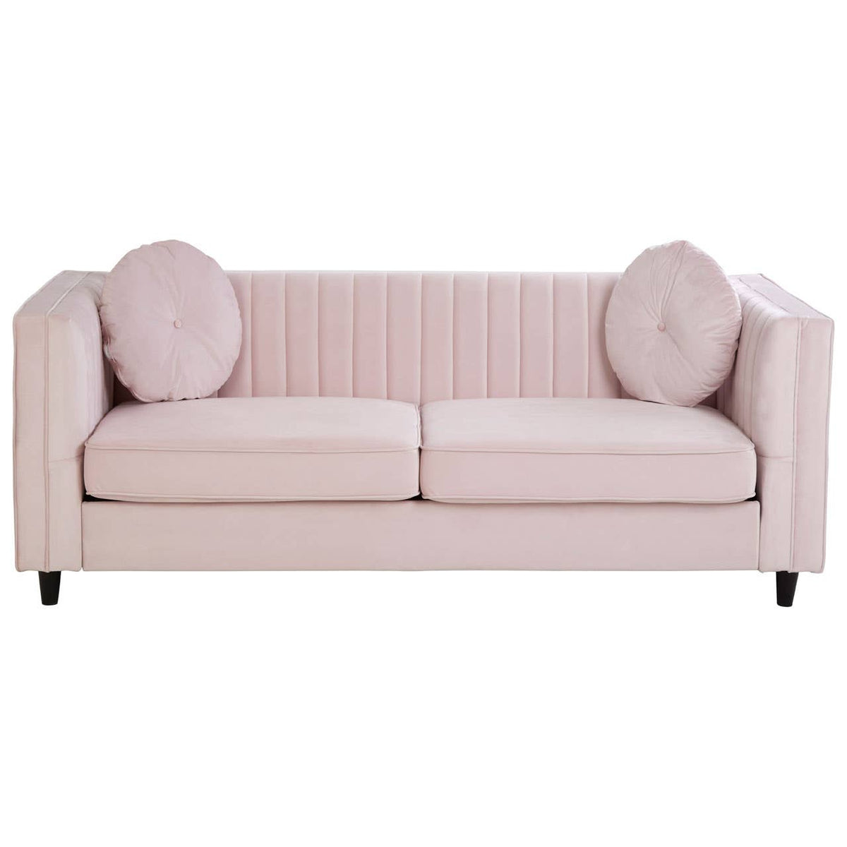 Farah 3 Seat Pink Velvet Sofa.