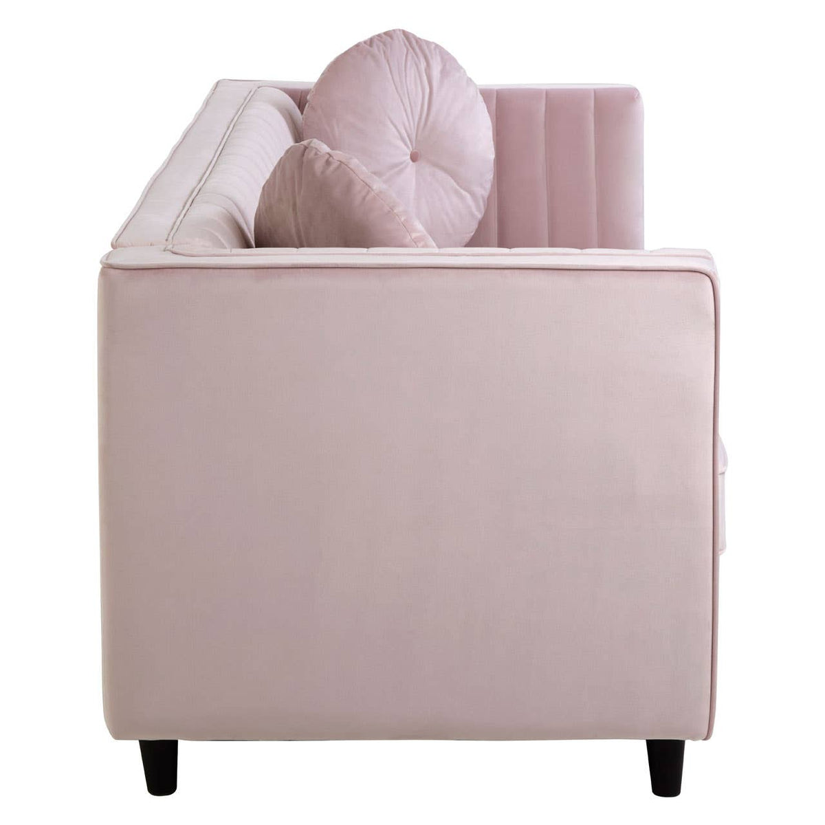 Farah 3 Seat Pink Velvet Sofa.