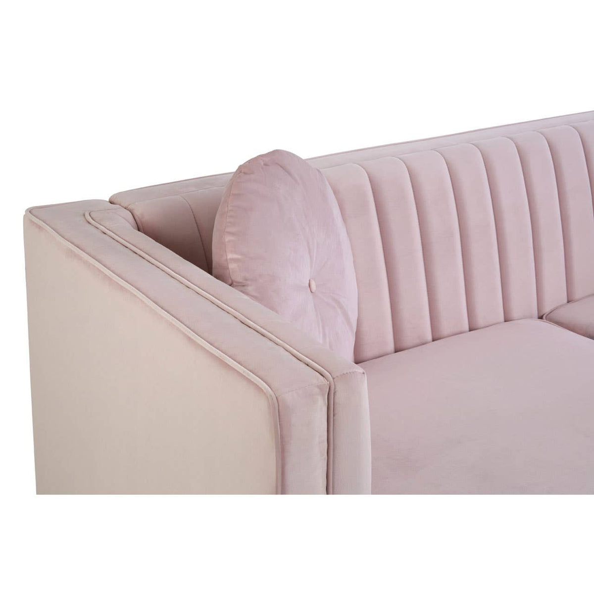 Farah 3 Seat Pink Velvet Sofa.