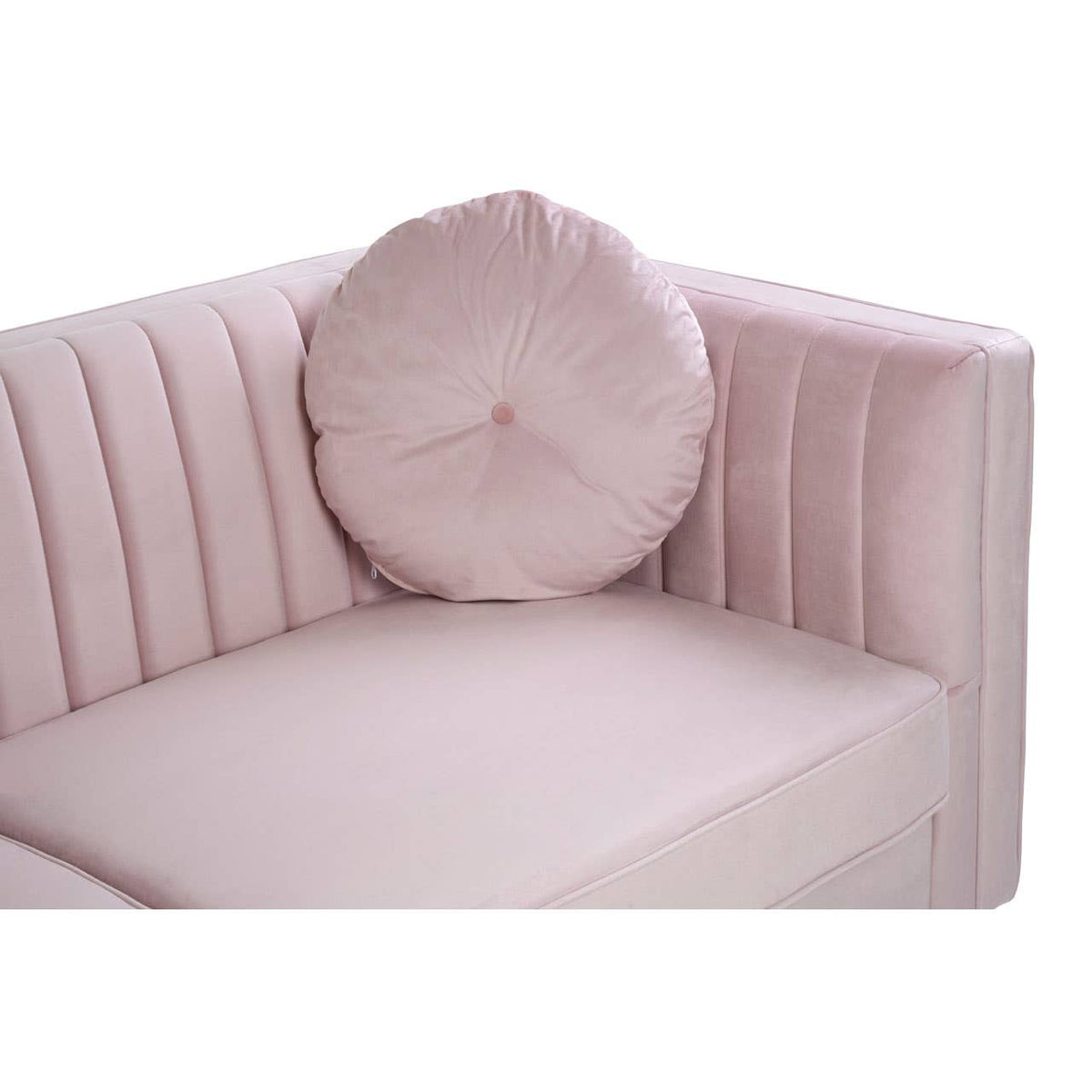 Farah 3 Seat Pink Velvet Sofa.