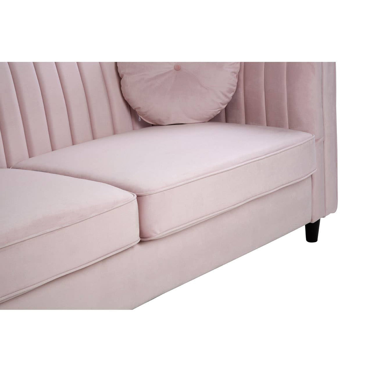 Farah 3 Seat Pink Velvet Sofa.