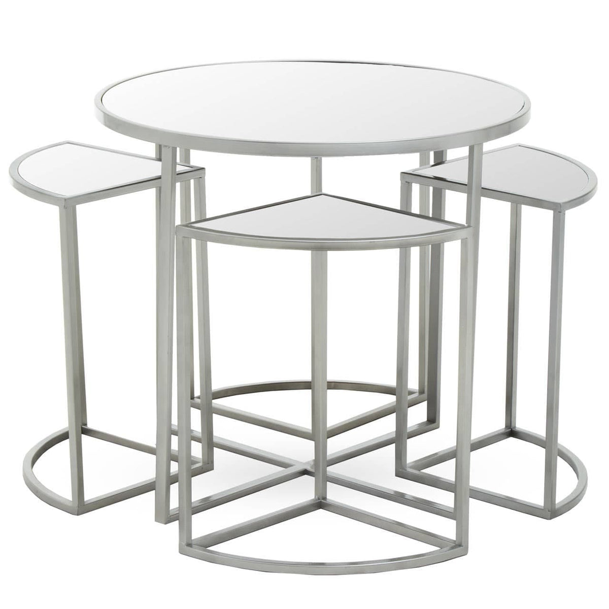 Farran 5Pc Silver Finish Iron Tables.