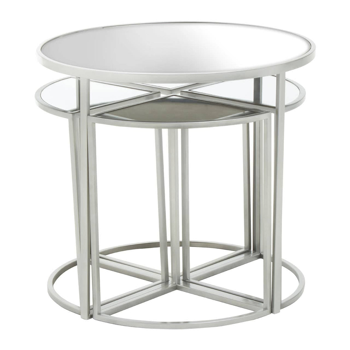 Farran 5Pc Silver Finish Iron Tables.