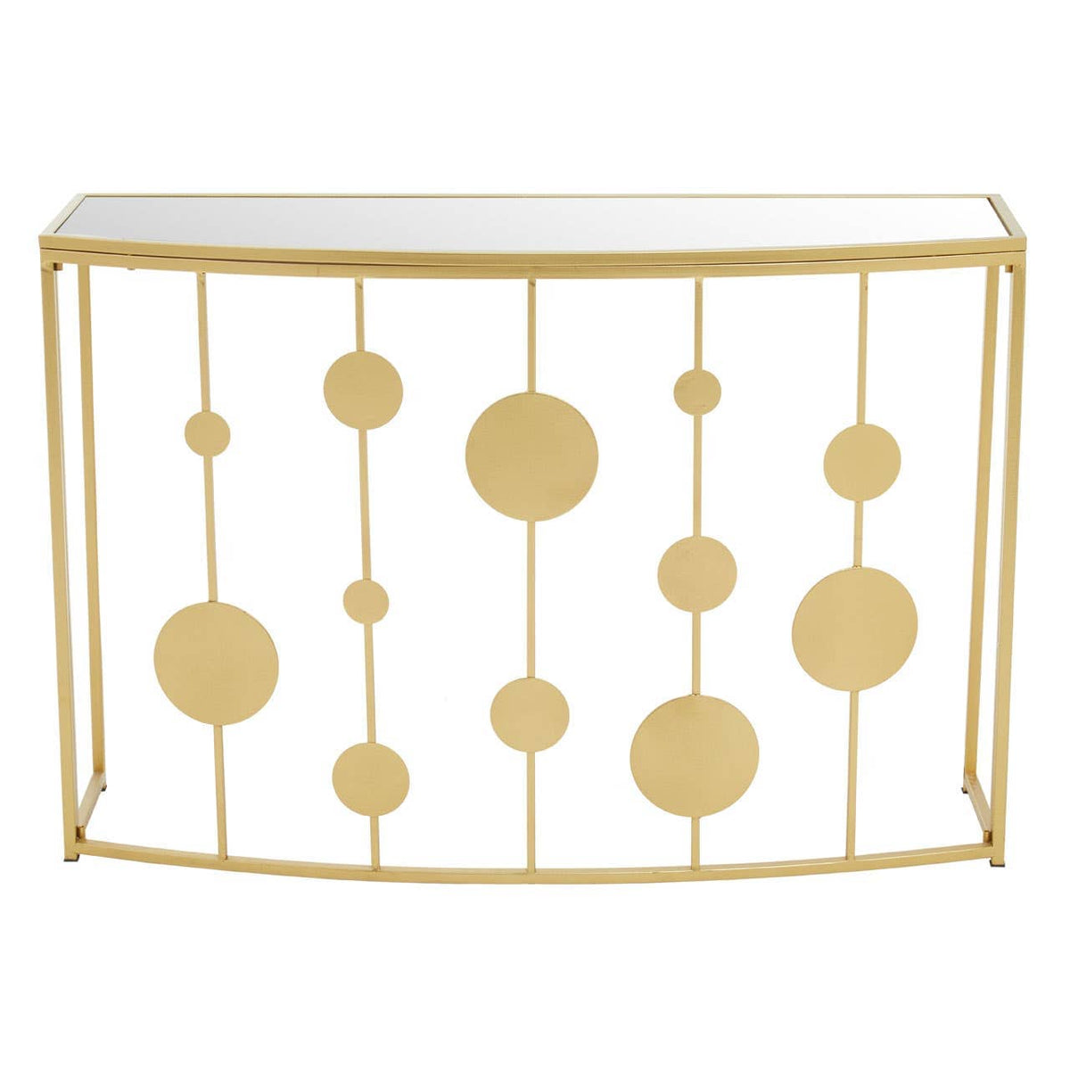 Farran Gold Finish Console Table With Mirror.