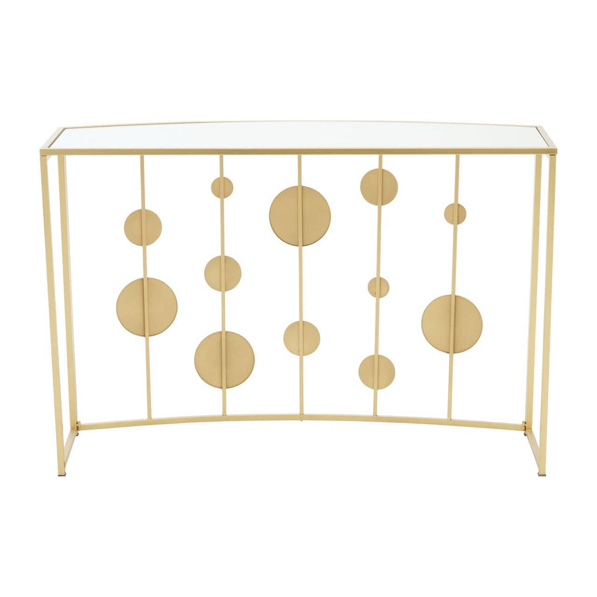 Farran Gold Finish Console Table With Mirror.