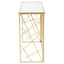 Farran Gold Finish Console Table With Mirror Top.