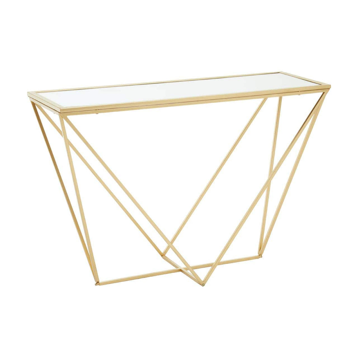 Farran Gold Finish Round Console Table.