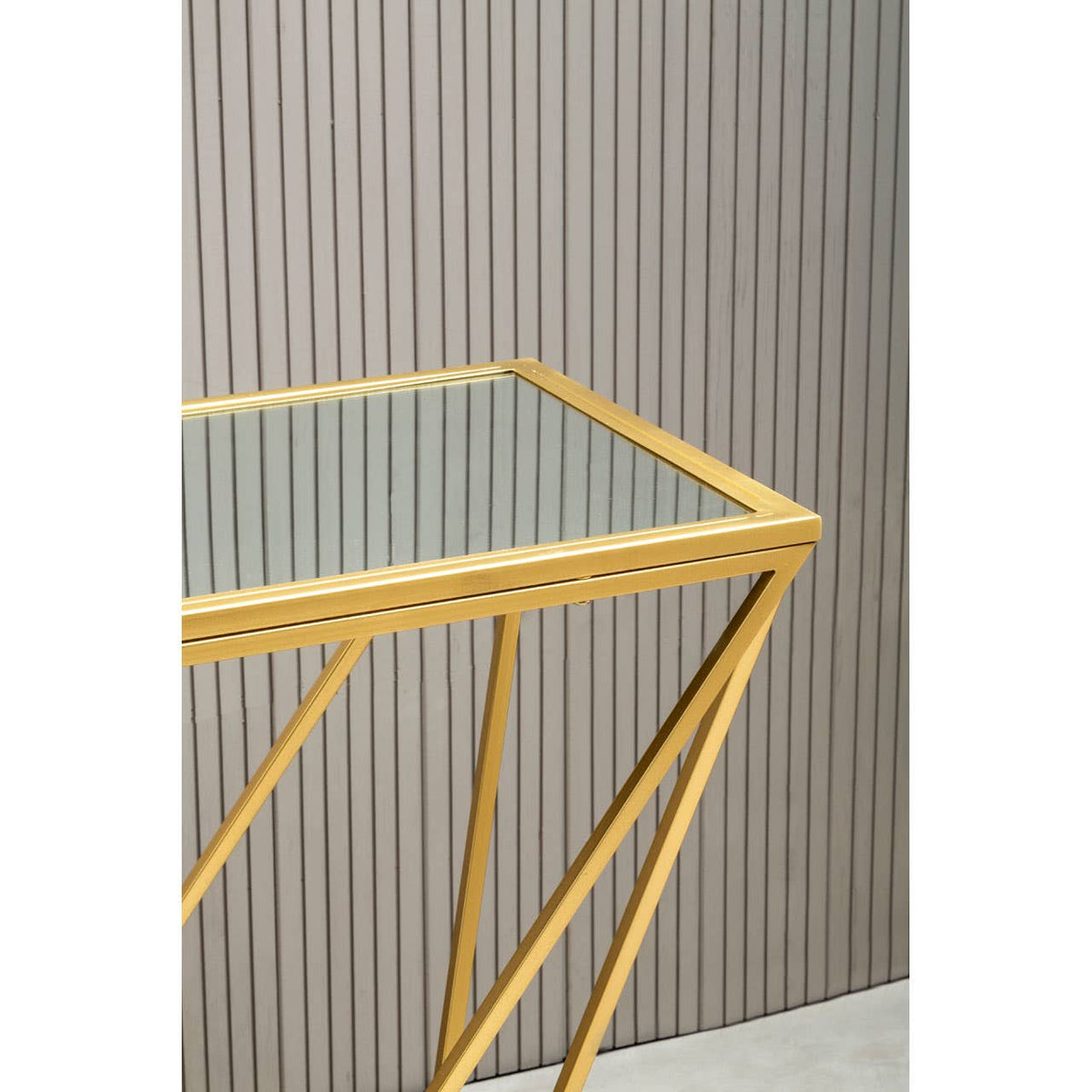 Farran Gold Finish Round Console Table.