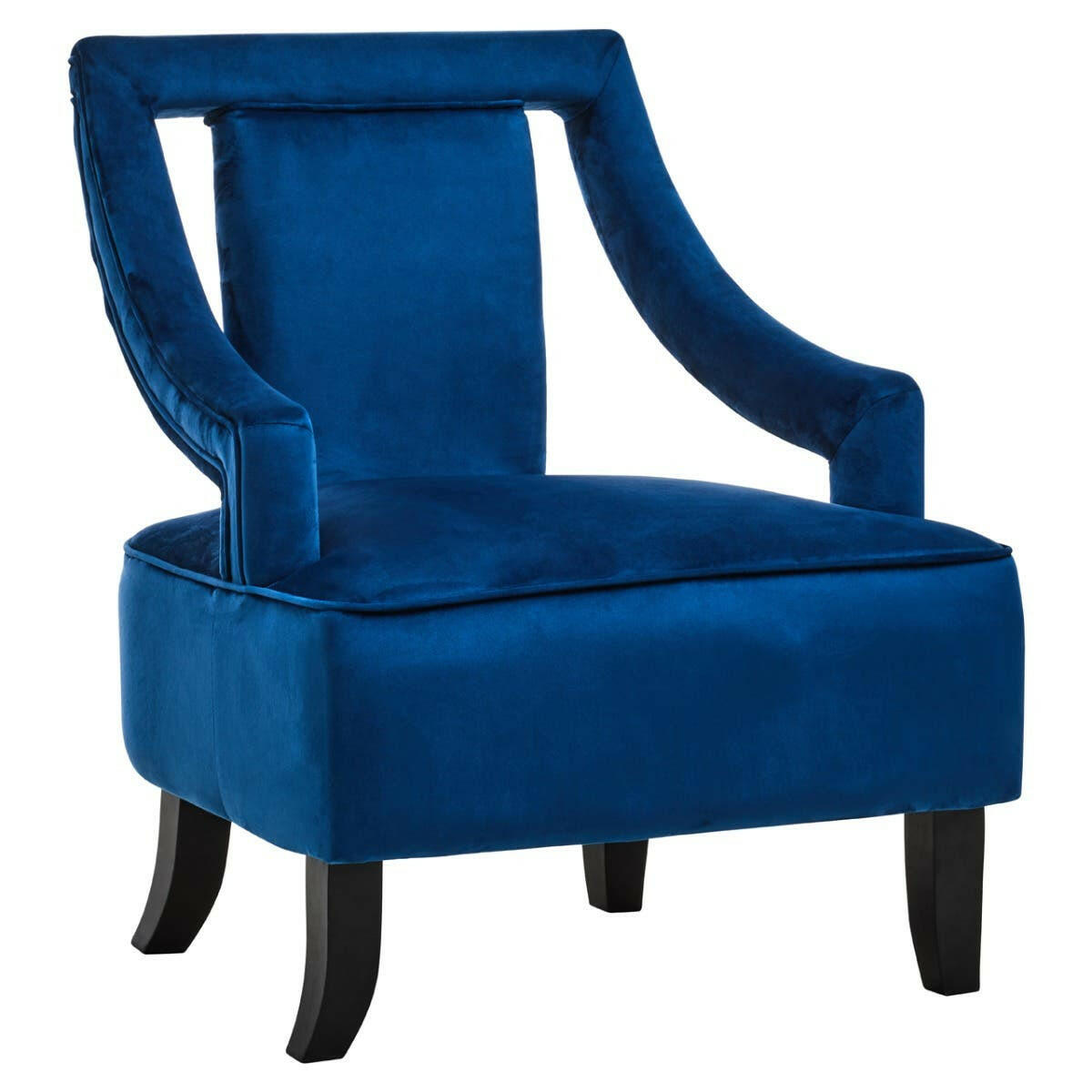 Faye Midnight Blue Velvet Chair.