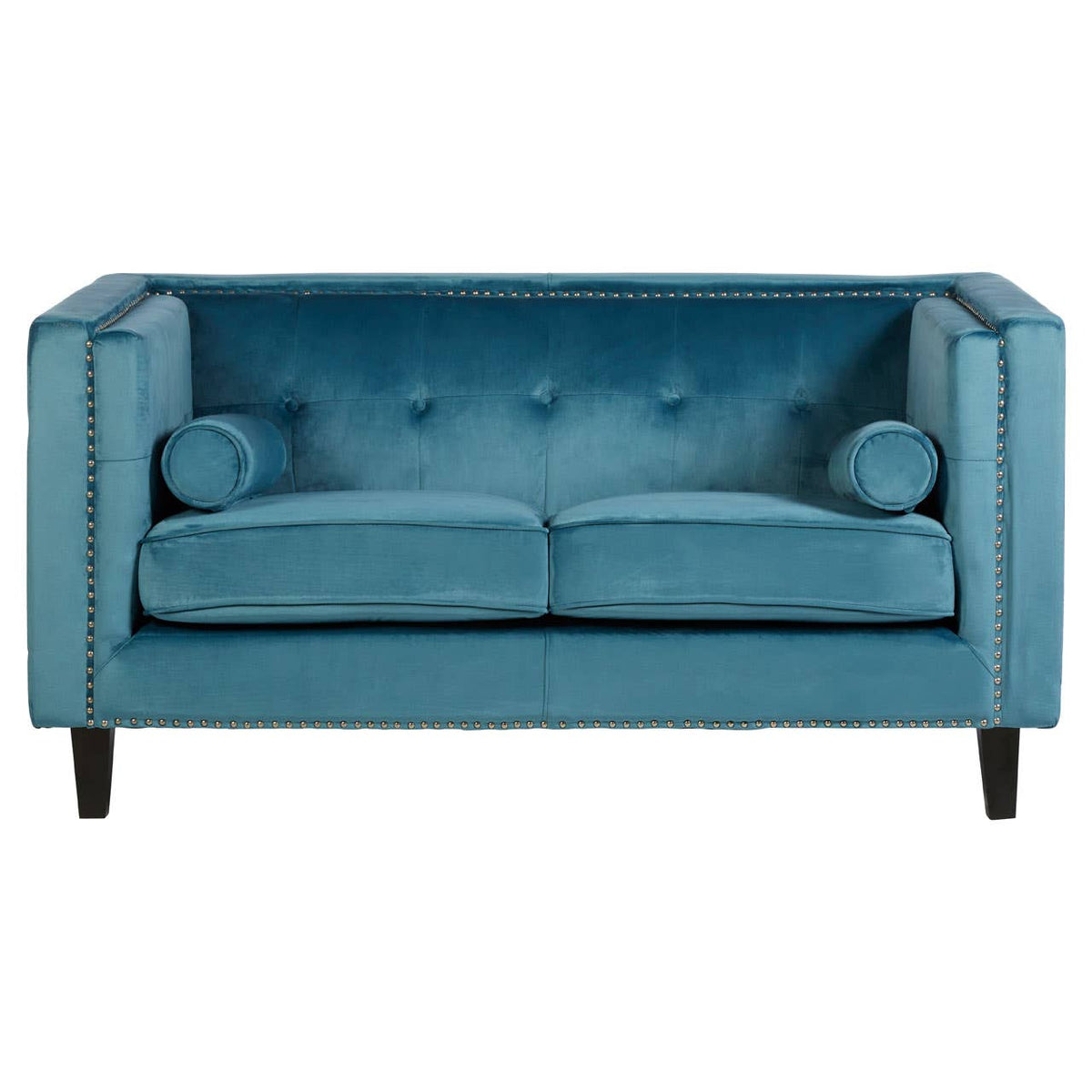 Felisa 2 Seat Blue Velvet Sofa.