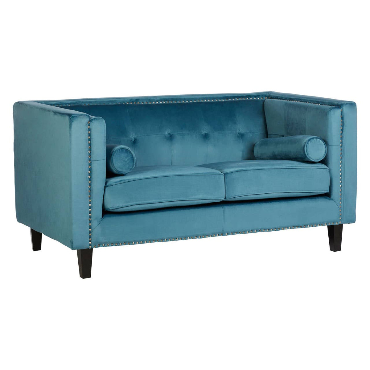 Felisa 2 Seat Blue Velvet Sofa.