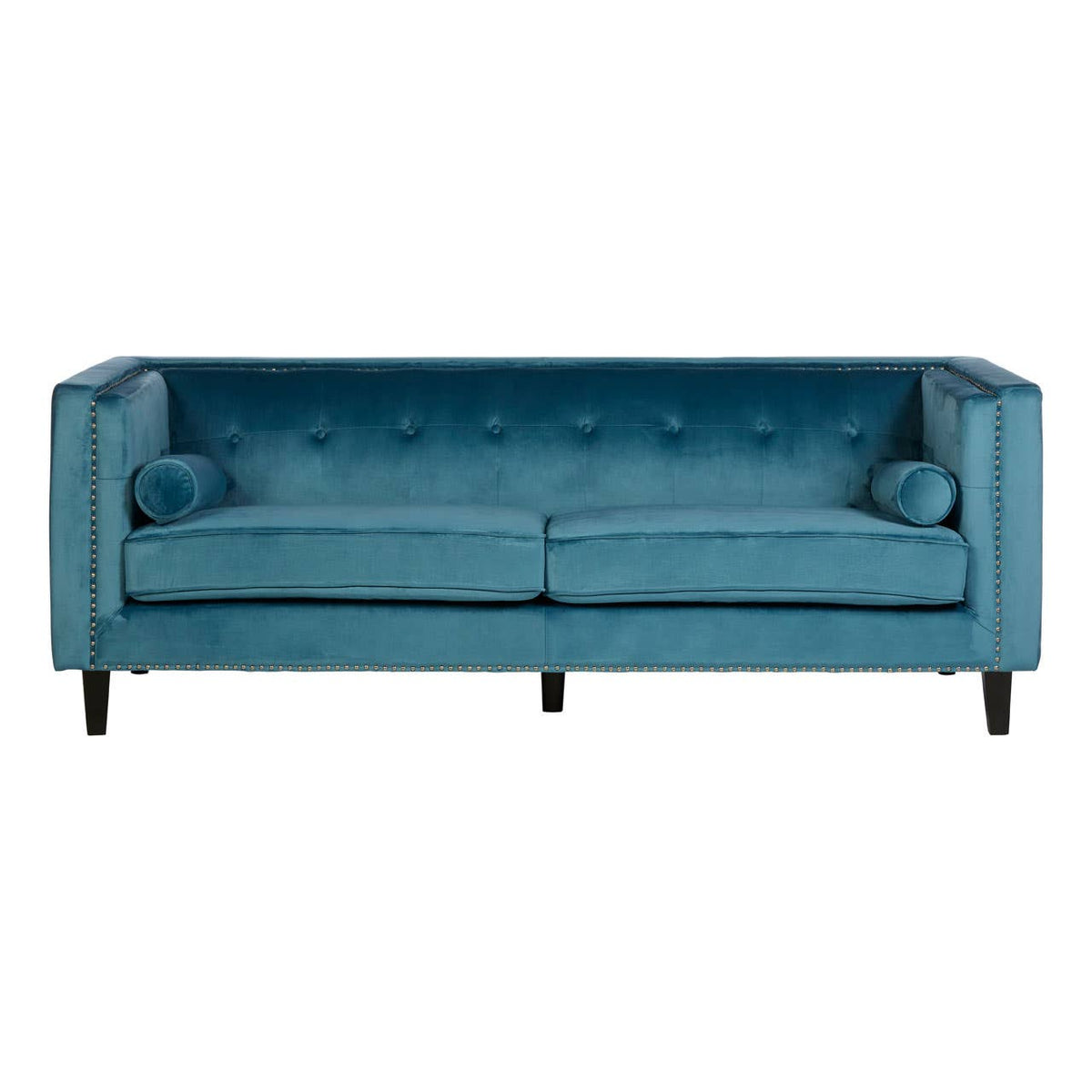 Felisa 3 Seat Blue Velvet Sofa.