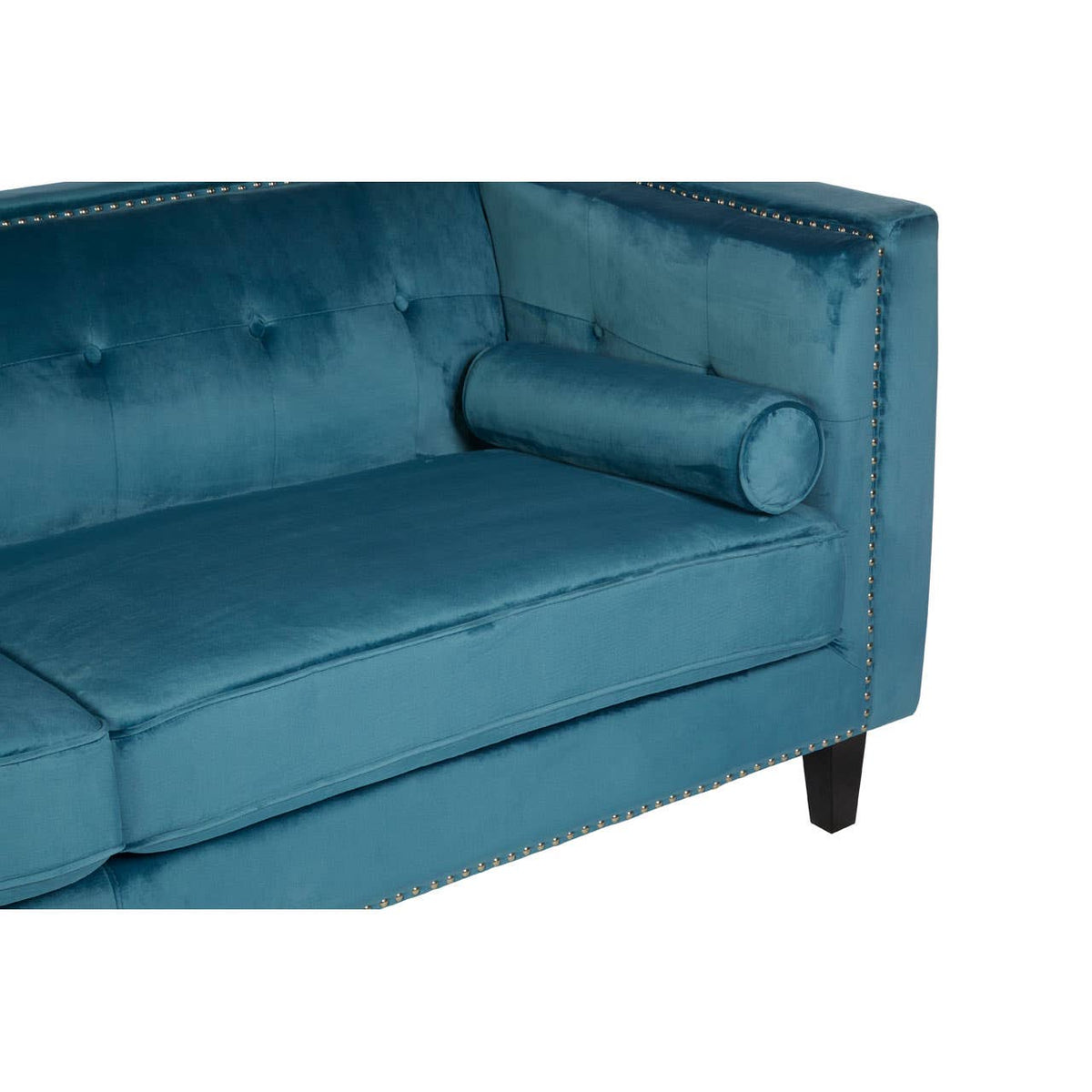Felisa 3 Seat Blue Velvet Sofa.