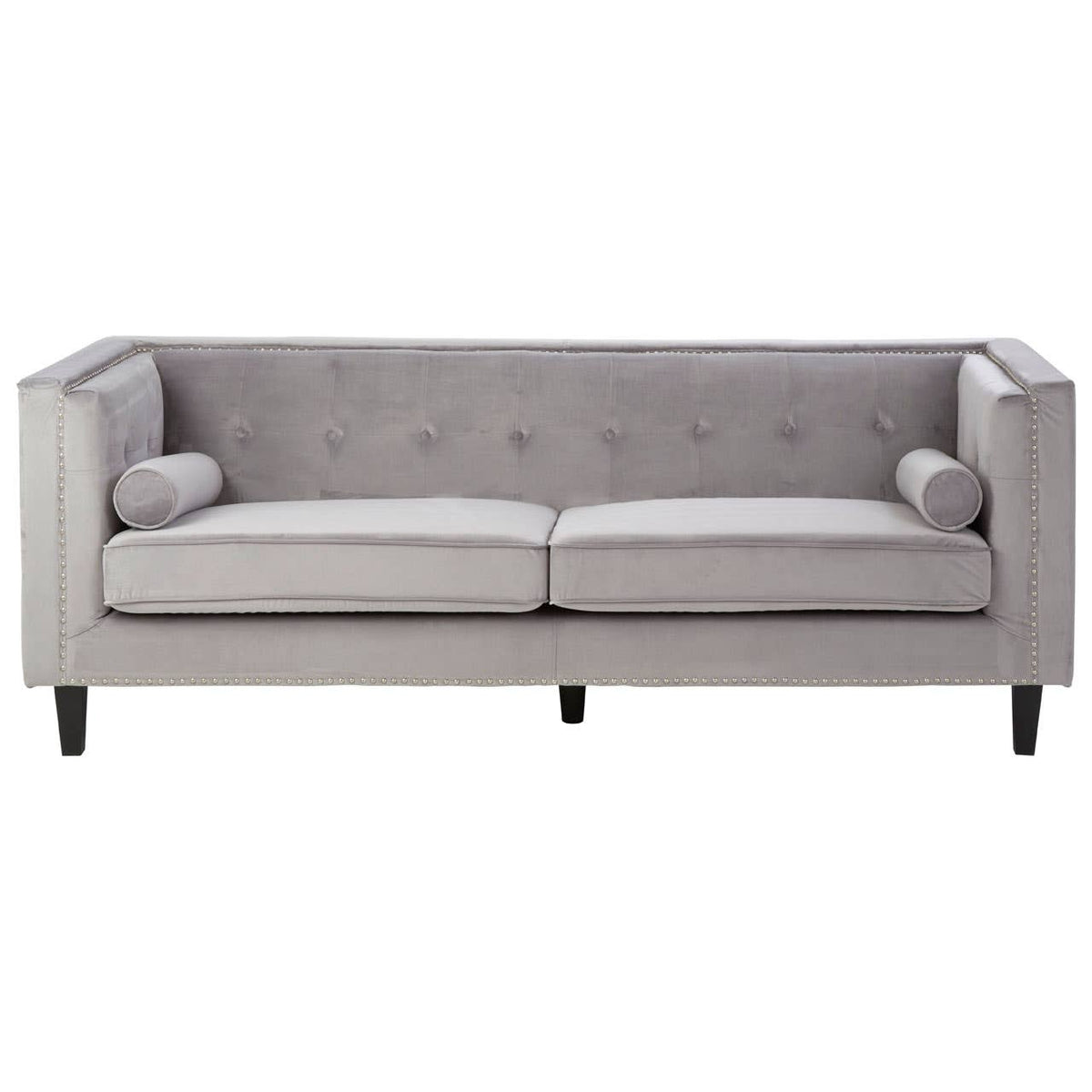 Felisa 3 Seat Grey Velvet Sofa.
