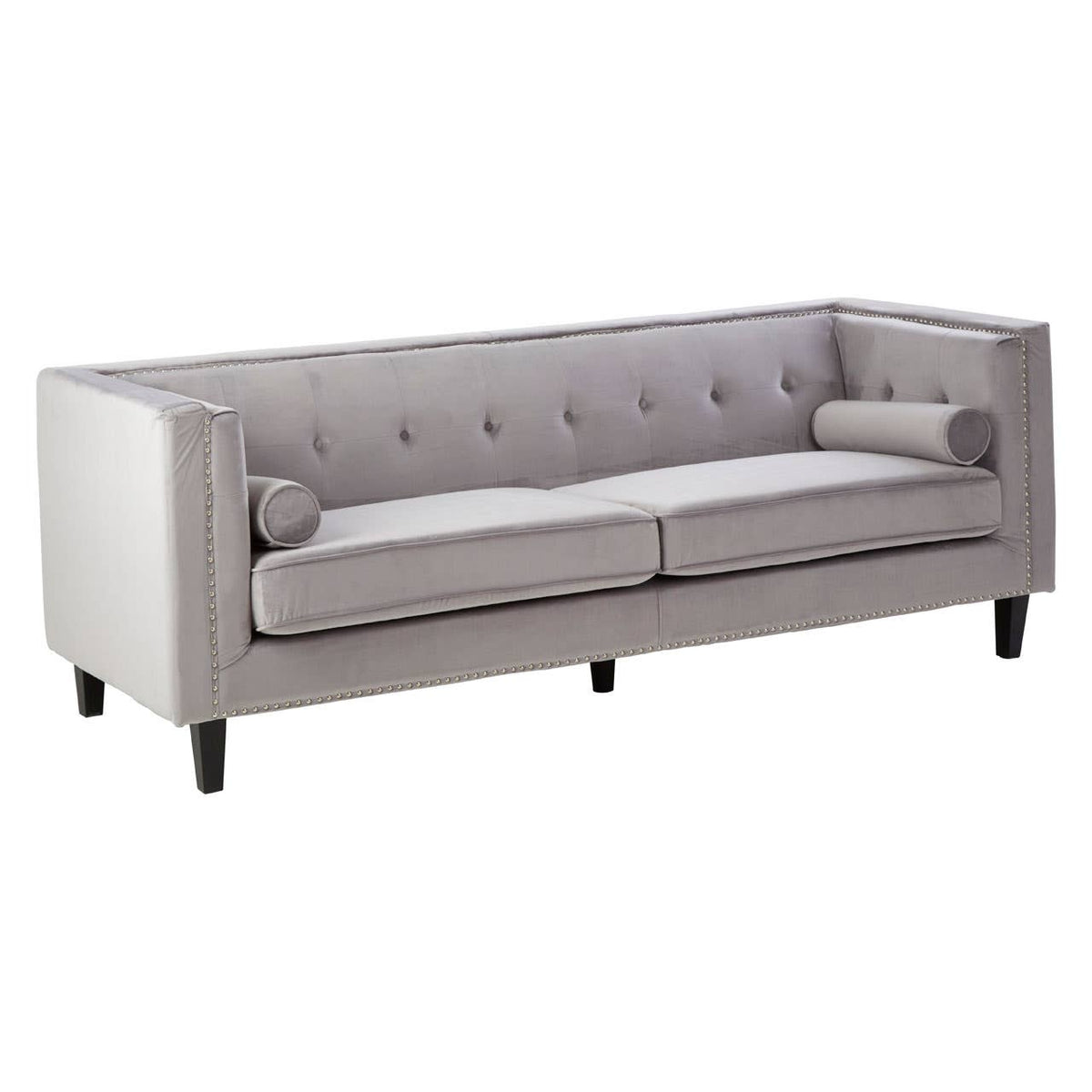 Felisa 3 Seat Grey Velvet Sofa.