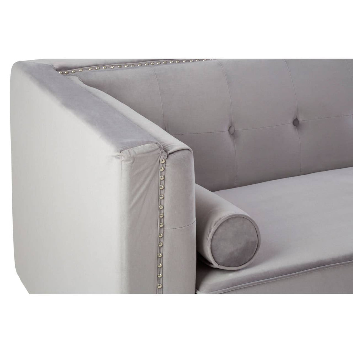 Felisa 3 Seat Grey Velvet Sofa.