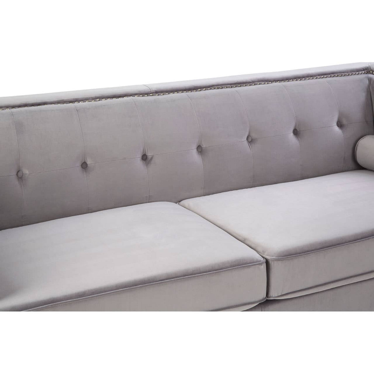 Felisa 3 Seat Grey Velvet Sofa.