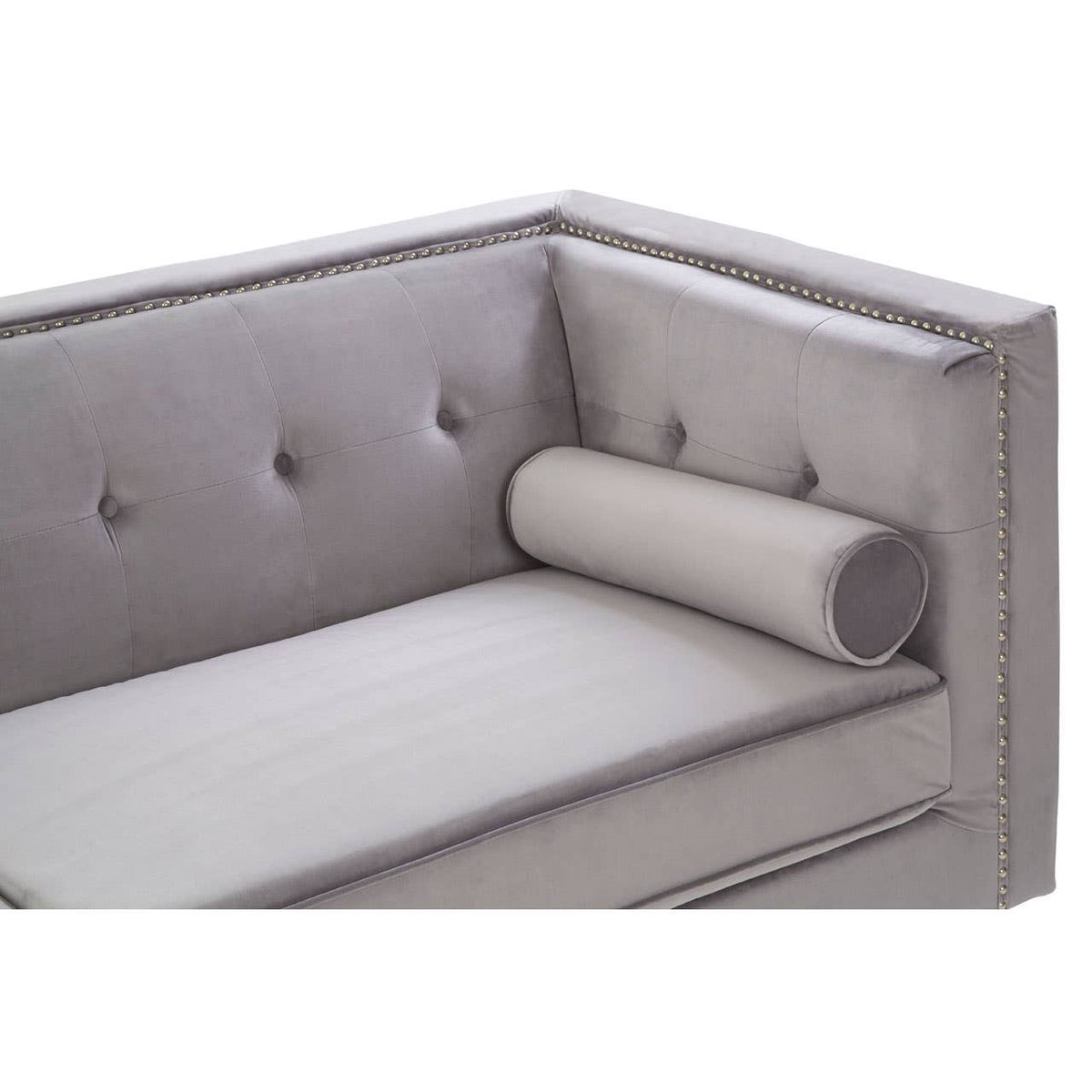 Felisa 3 Seat Grey Velvet Sofa.