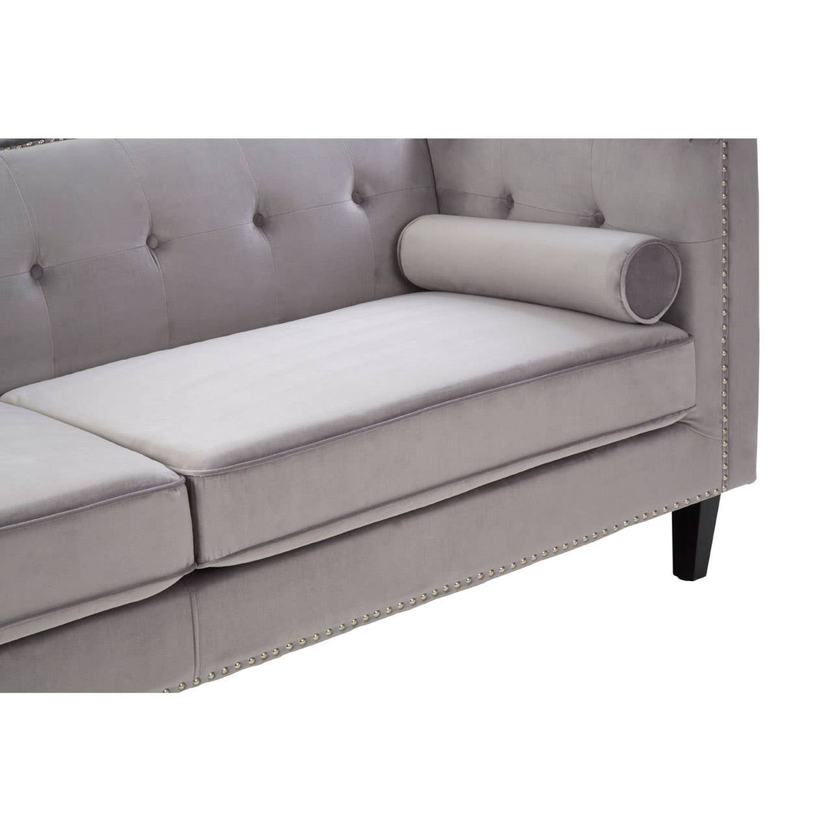 Felisa 3 Seat Grey Velvet Sofa.
