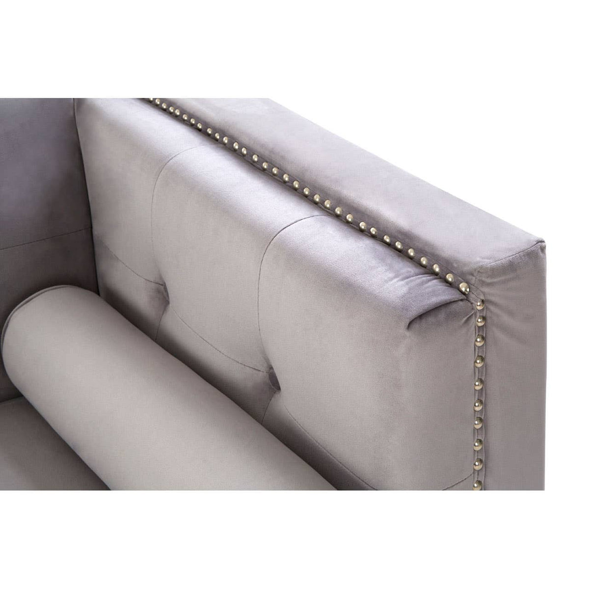 Felisa 3 Seat Grey Velvet Sofa.