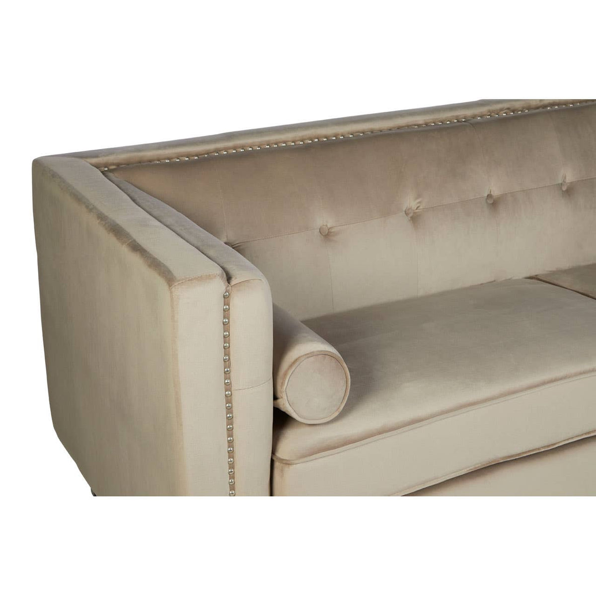 Felisa 3 Seat Mink Velvet Sofa.