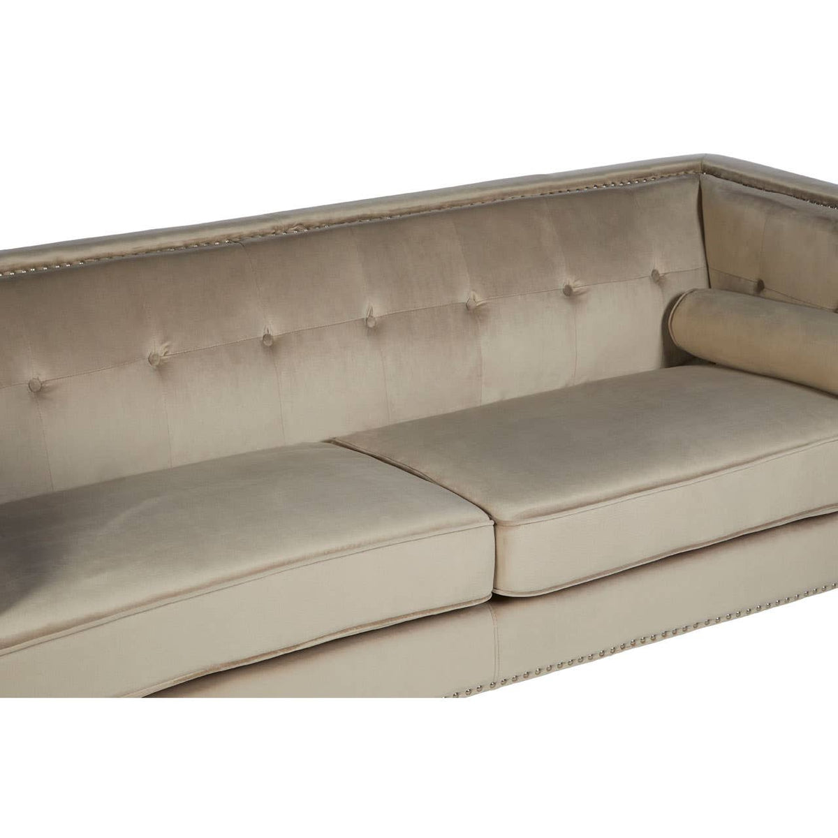 Felisa 3 Seat Mink Velvet Sofa.