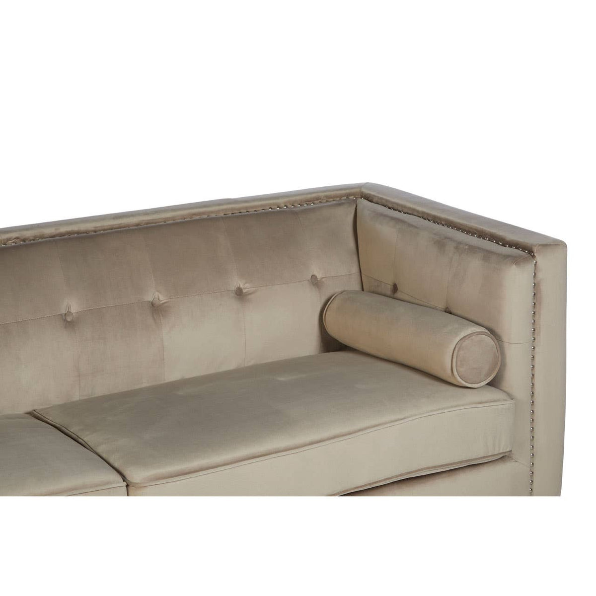 Felisa 3 Seat Mink Velvet Sofa.
