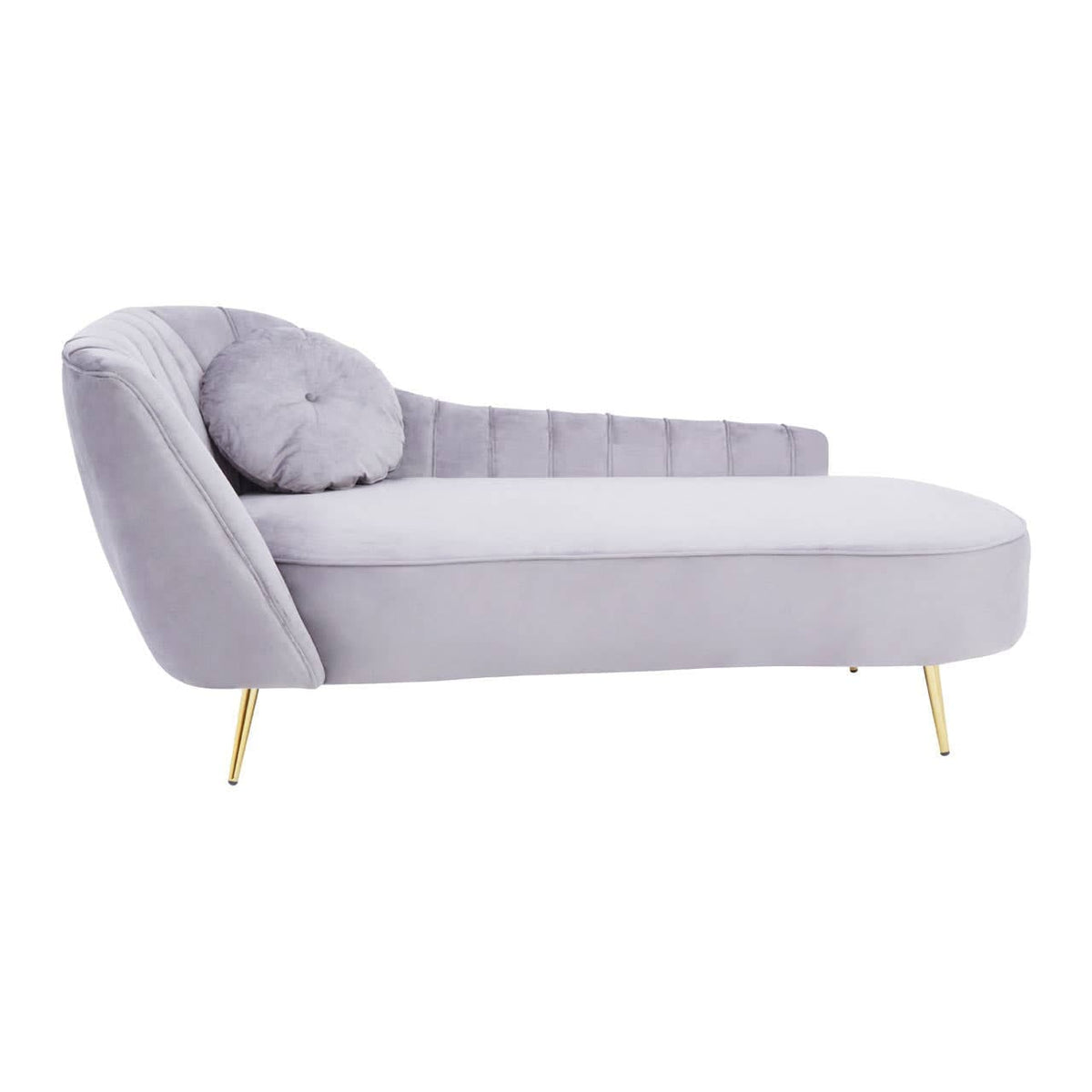Noosa & Co. Living Felizia Grey Velvet Left Hand Chaise Lounge House of Isabella UK