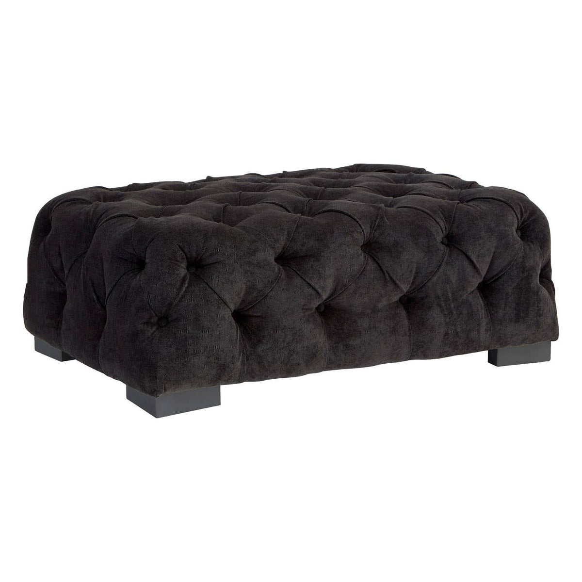 Fenton Black Fabric Footstool.