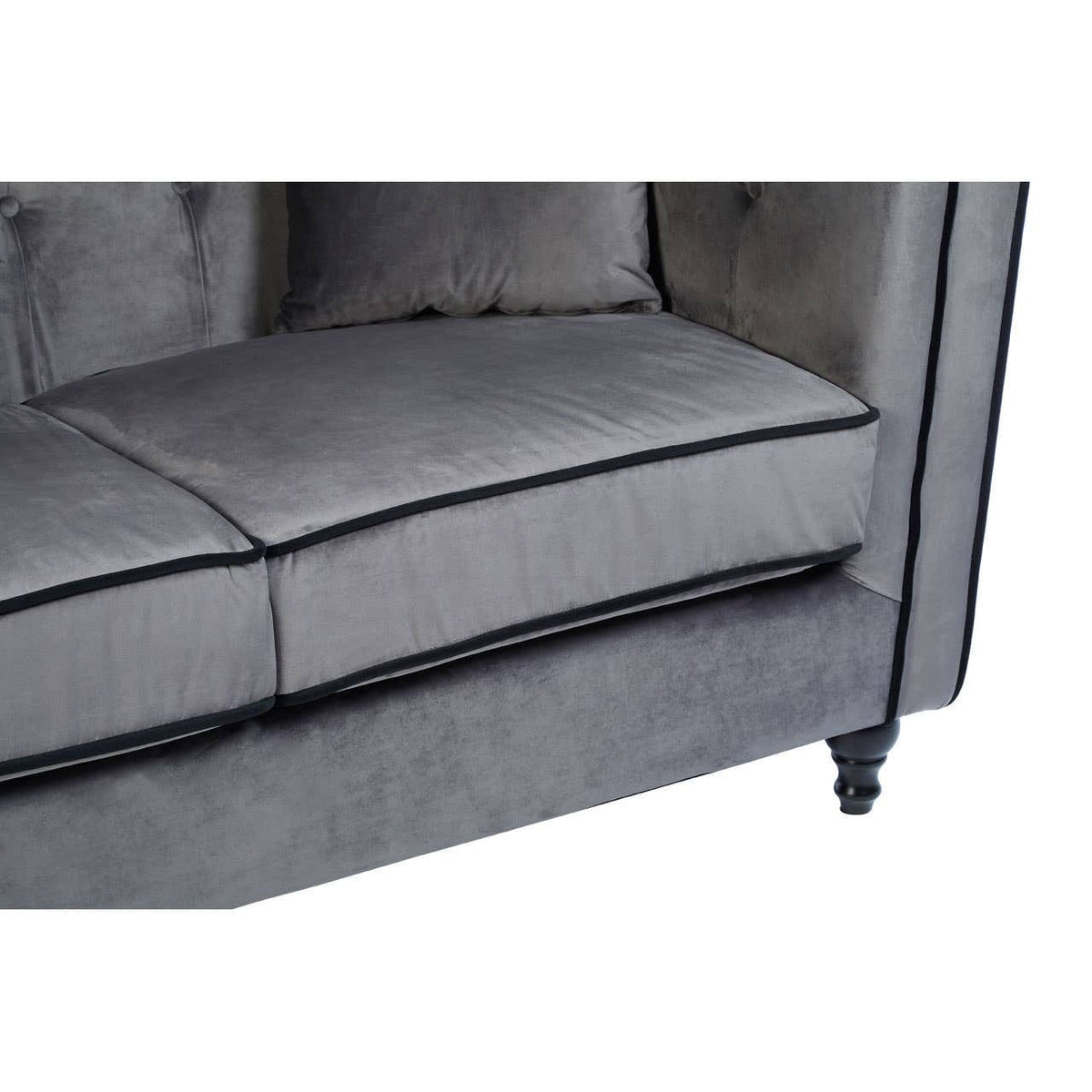 Noosa & Co. Living Ferris 3 Seat Grey Velvet Sofa House of Isabella UK