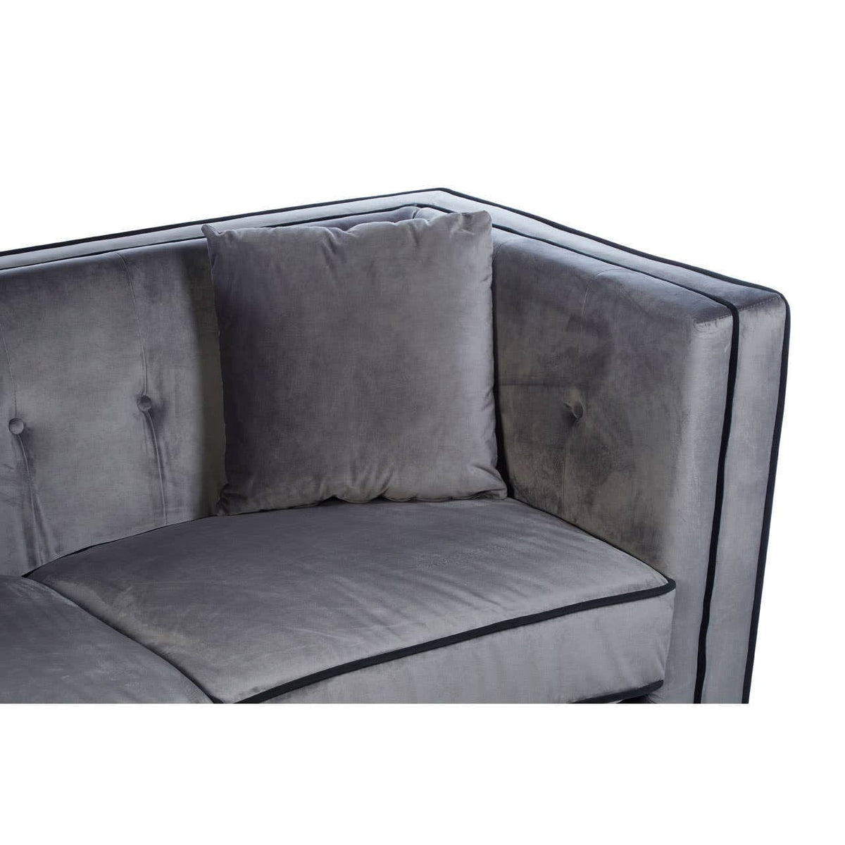 Noosa & Co. Living Ferris 3 Seat Grey Velvet Sofa House of Isabella UK