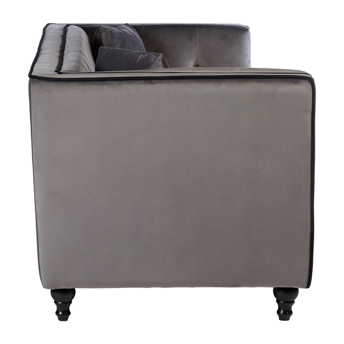 Ferris Grey Velvet 3 Seat Sofa.