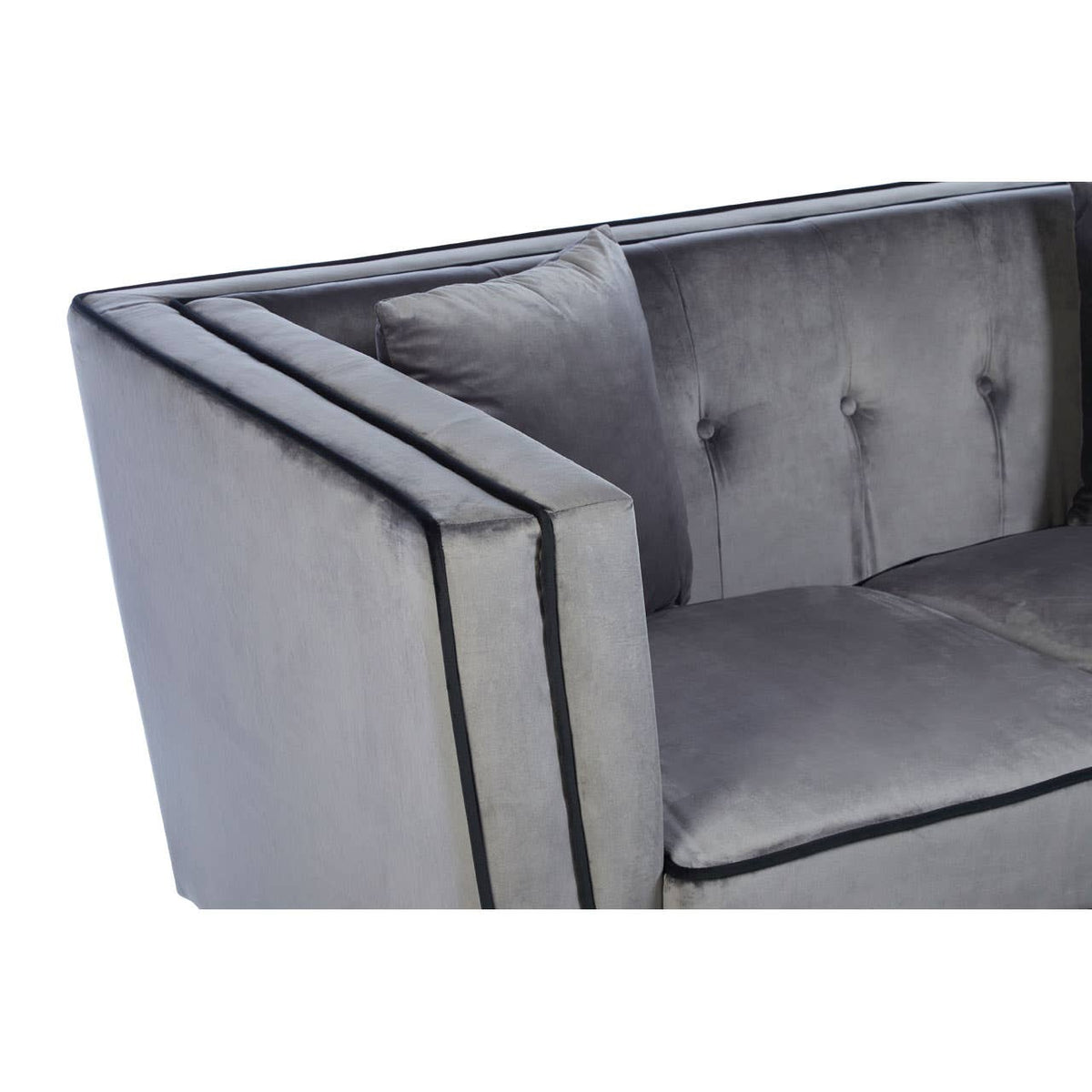 Ferris Grey Velvet 3 Seat Sofa.