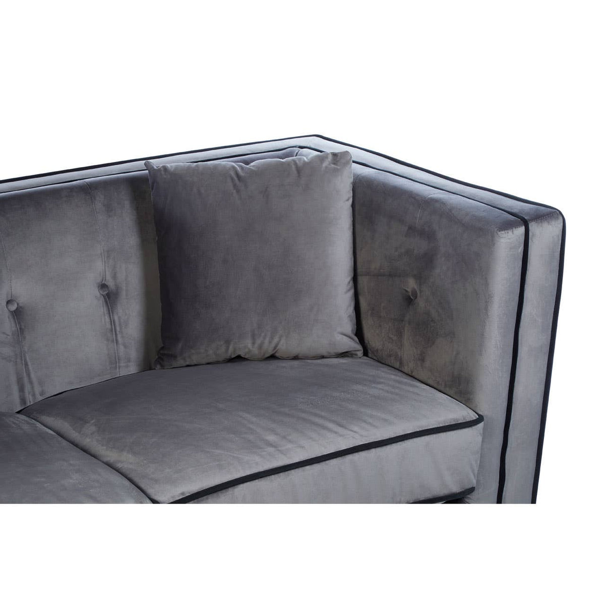 Ferris Grey Velvet 3 Seat Sofa.