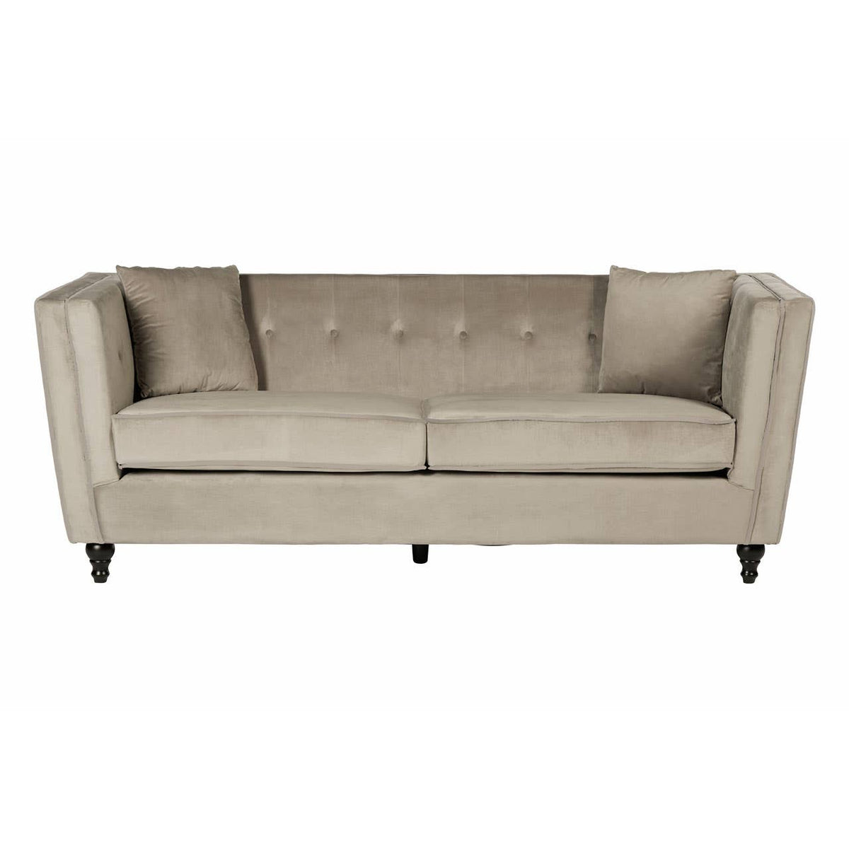 Ferris Mink Velvet 3 Seat Sofa.