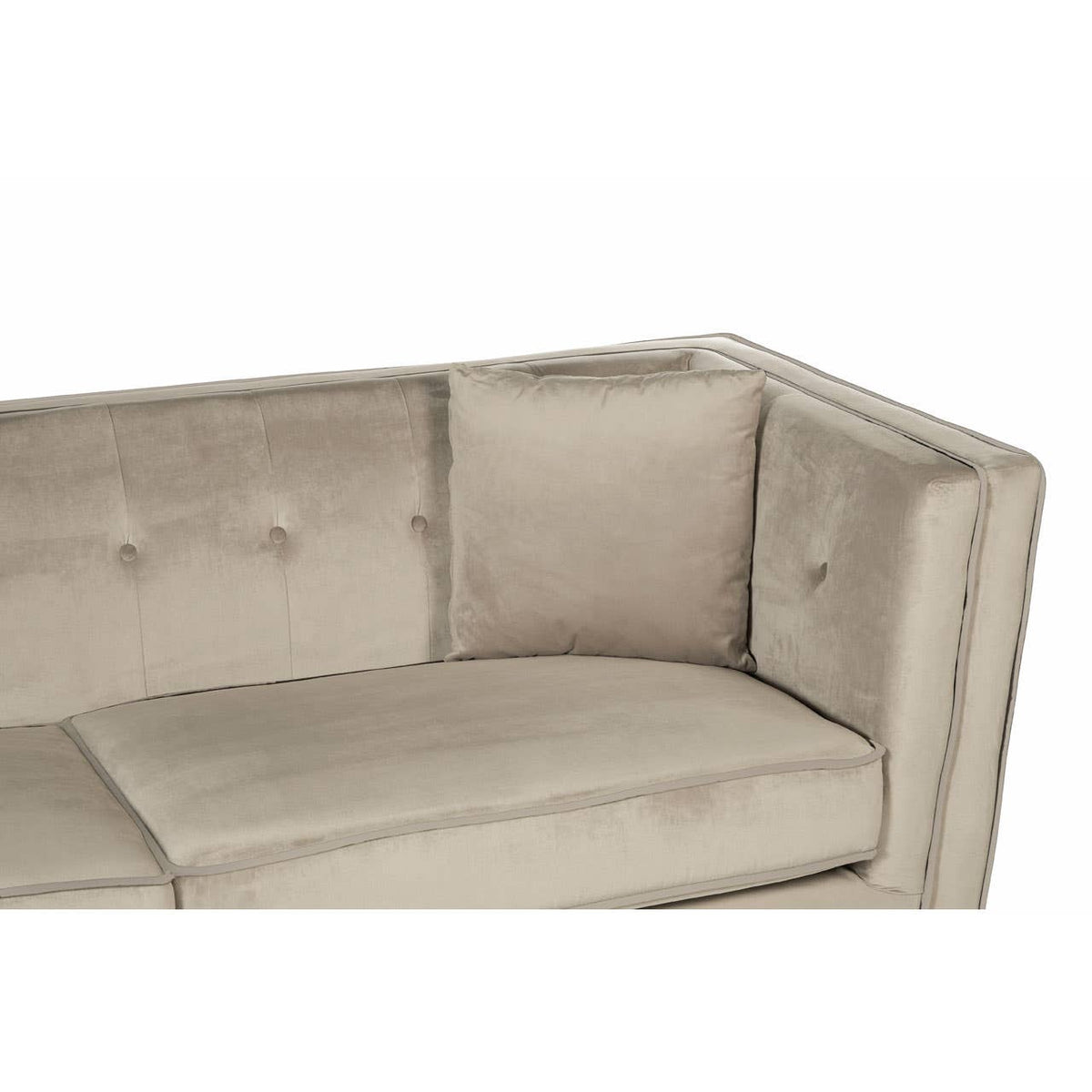 Ferris Mink Velvet 3 Seat Sofa.