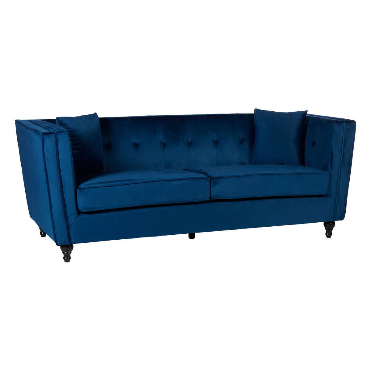 Noosa & Co. Living Ferris Three Seater Navy Blue Velvet Sofa House of Isabella UK
