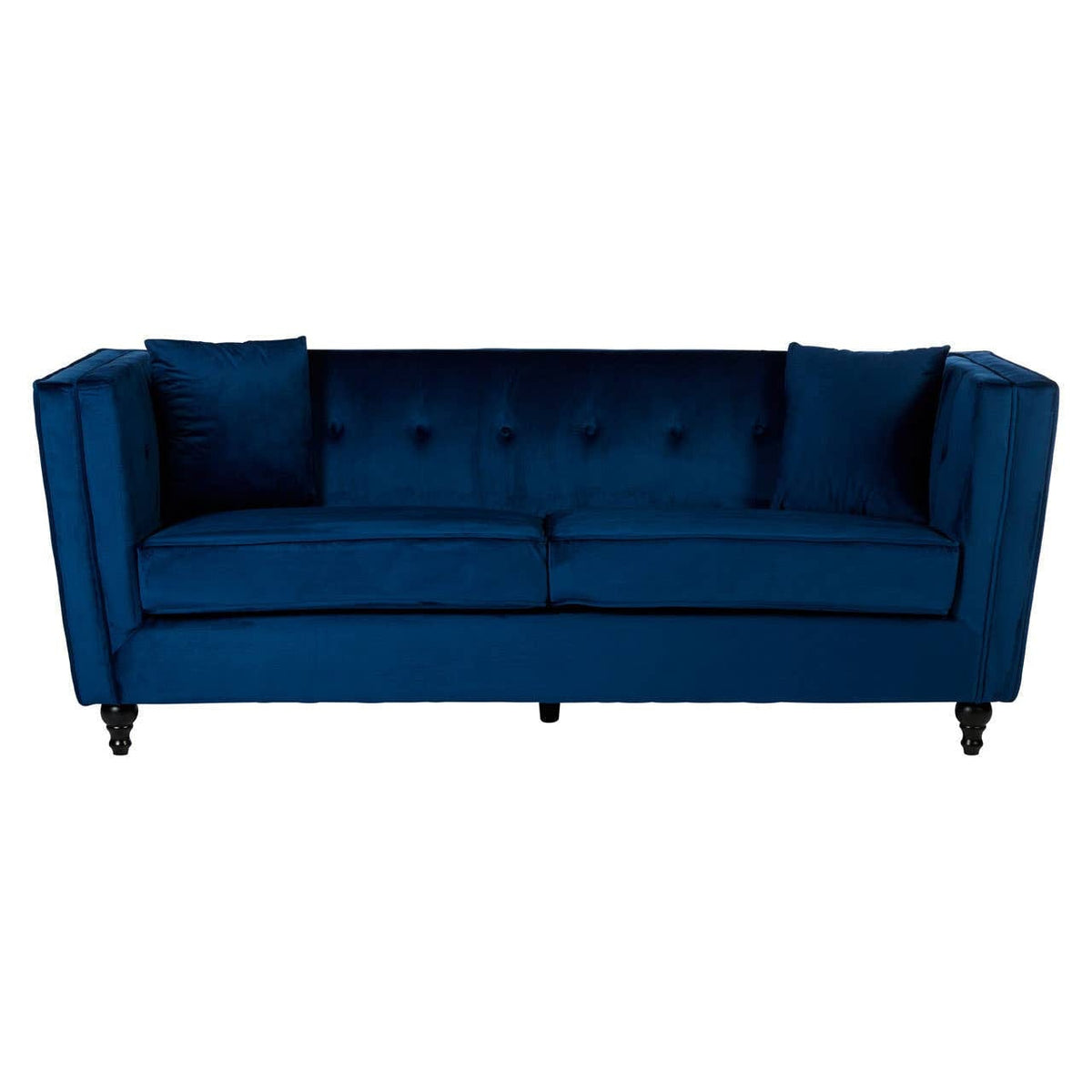Noosa & Co. Living Ferris Three Seater Navy Blue Velvet Sofa House of Isabella UK