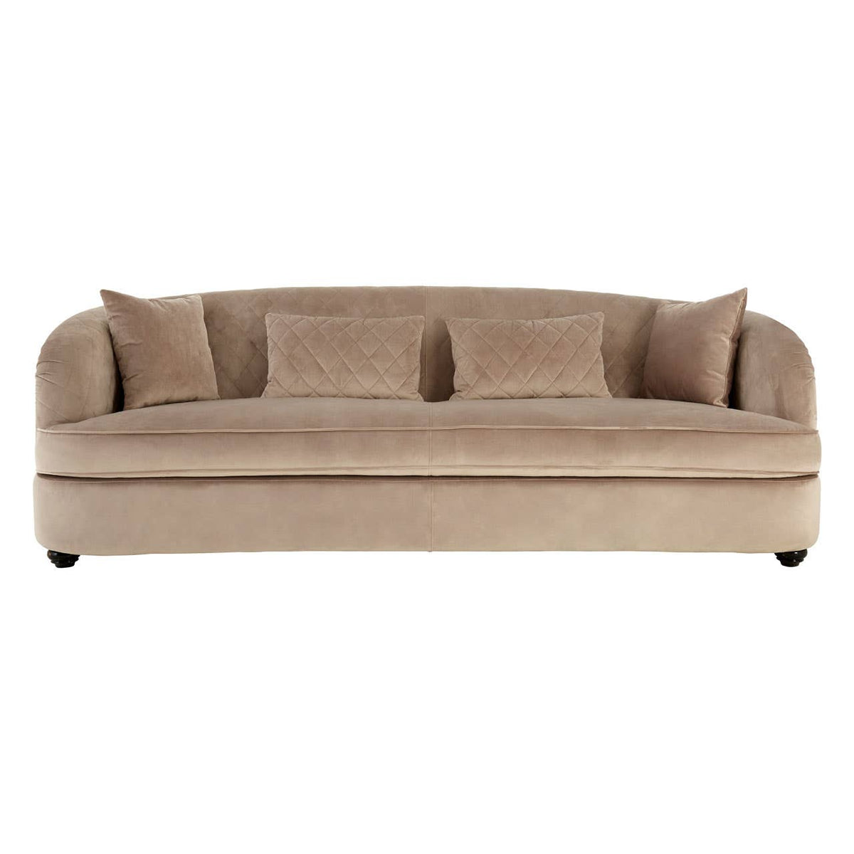 Fiji Three Seat Grey Cotton Velvet Sofa.