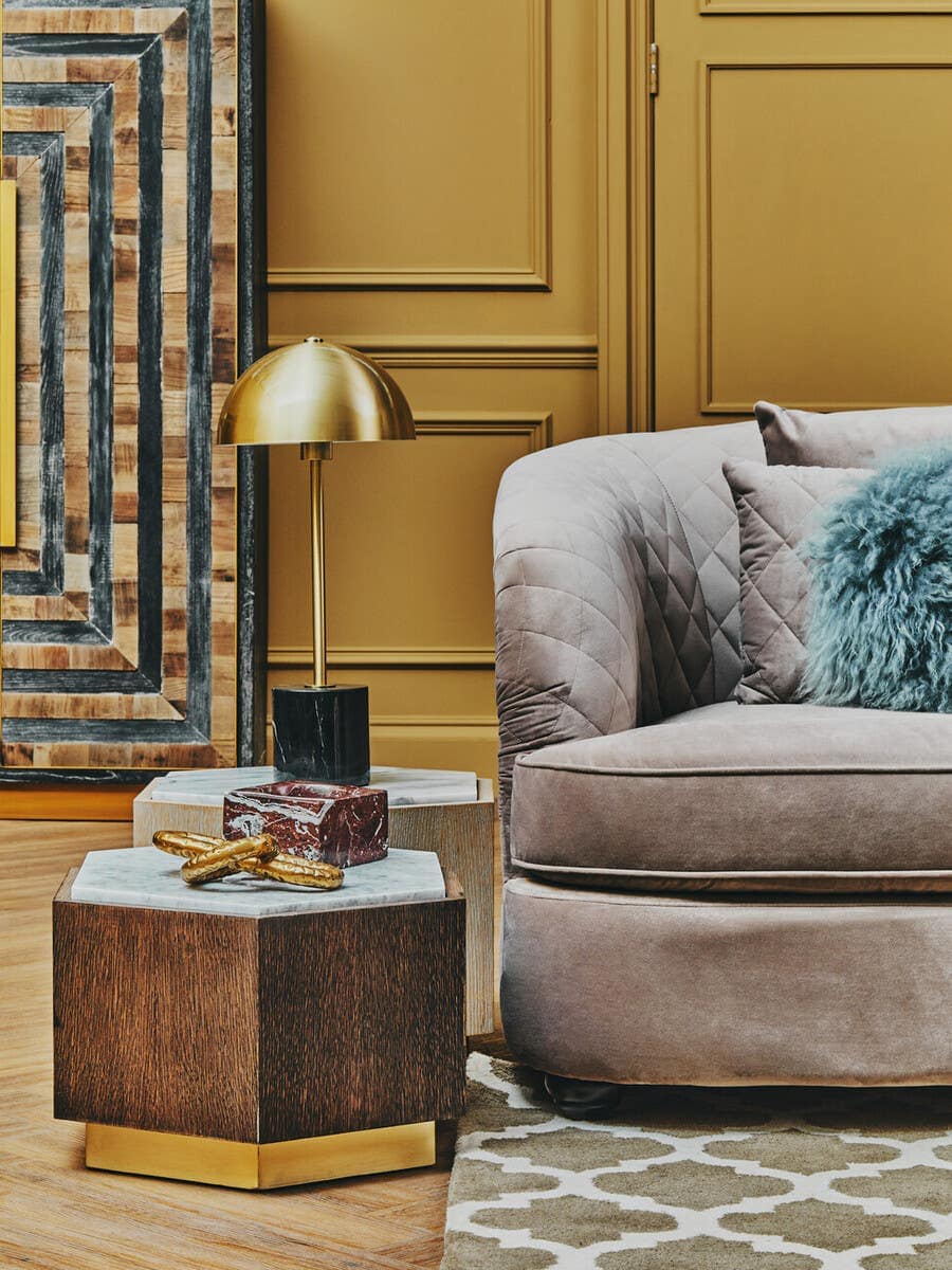 Fiji Three Seat Grey Cotton Velvet Sofa.