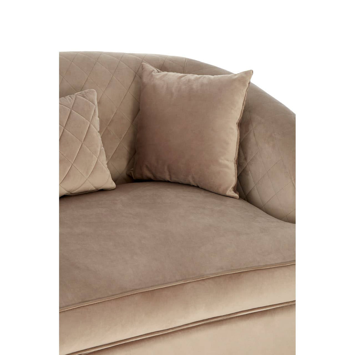 Fiji Three Seat Grey Cotton Velvet Sofa.