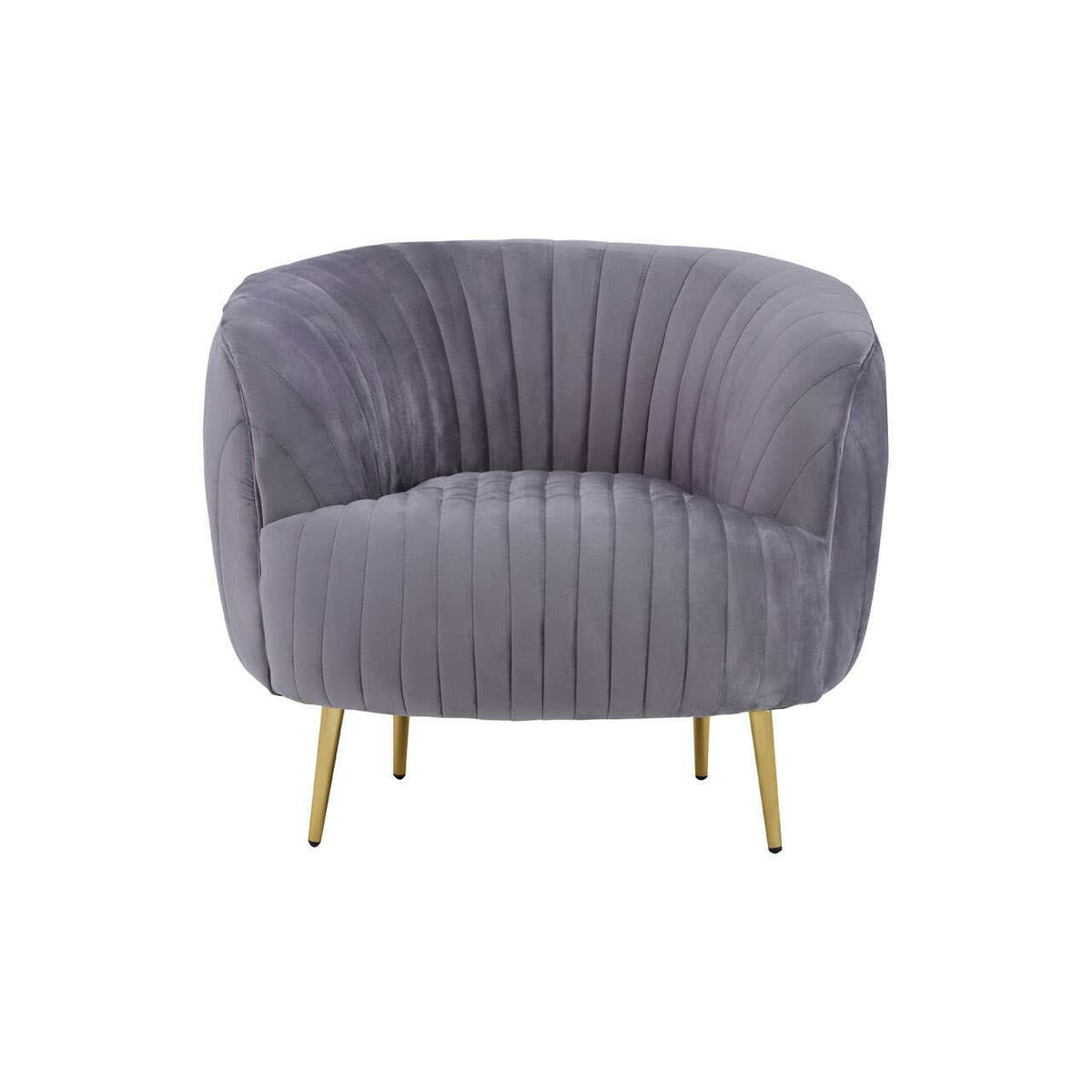Florina Grey Velvet Chair With Gold Legs.