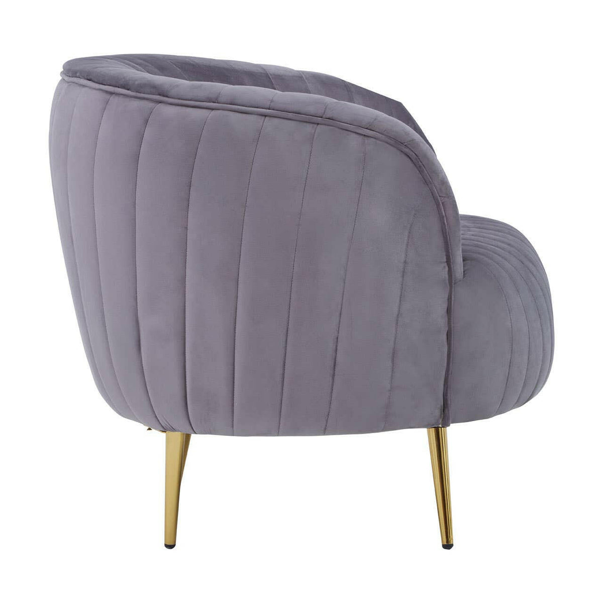 Florina Grey Velvet Chair With Gold Legs.