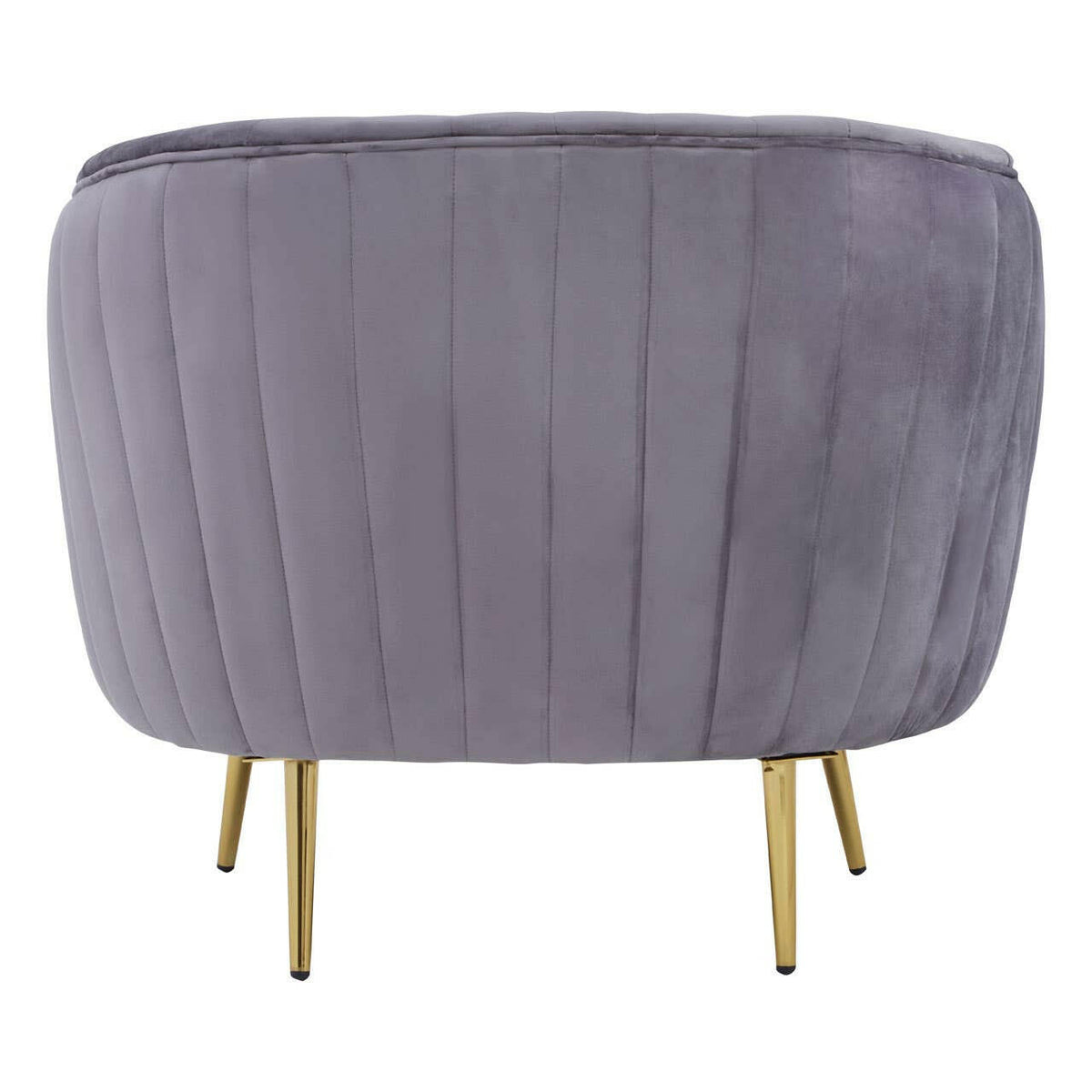 Florina Grey Velvet Chair With Gold Legs.