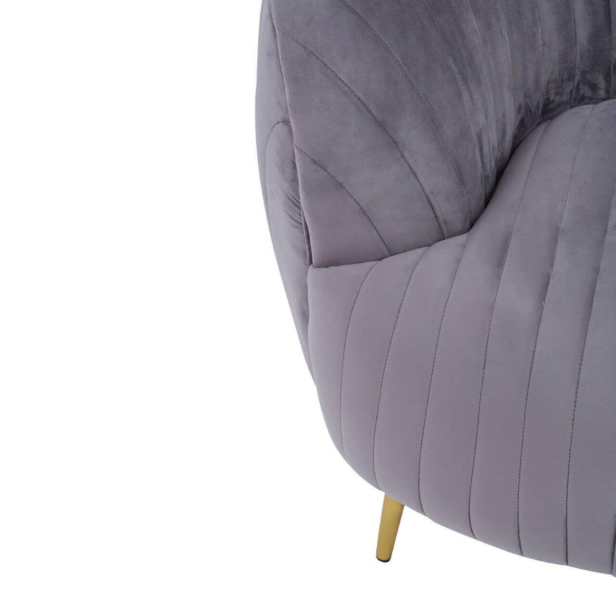 Florina Grey Velvet Chair With Gold Legs.