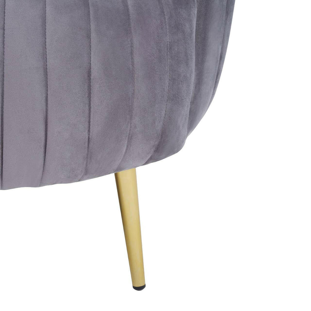 Florina Grey Velvet Chair With Gold Legs.