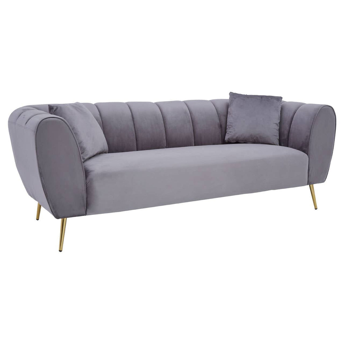Noosa & Co. Living Florine Three Seater Grey Velvet Sofa House of Isabella UK